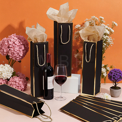 55Pcs Paper Wine Package Bags with Rope Handles CARB-UN0001-03A-1