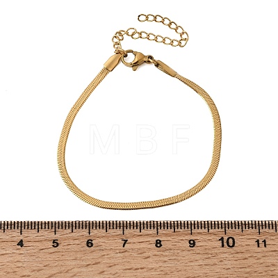 304 Stainless Steel Snake Chain Bracelets for Women BJEW-P389-01G-1