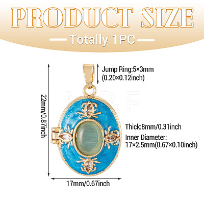 1Pc Brass Enamel Locket Pendants FIND-TA0010-71A-1