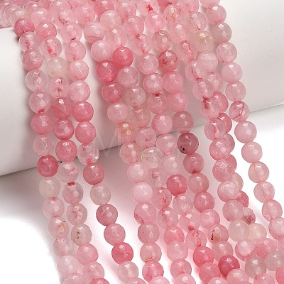 Natural Rose Quartz Dyed Beads Strands G-B046-07-6mm-01-1