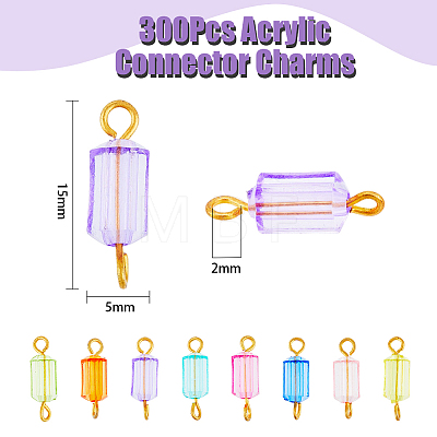 300Pcs Transparent Acrylic Connector Charms FIND-DC0001-73-1