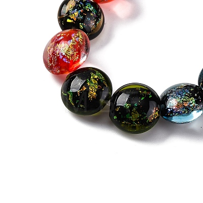 Handmade Dichroic Foil Glass Beads Strands DICH-U001-11J-1