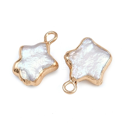 Natural Keshi Pearl Pendants KK-D423-07G-1
