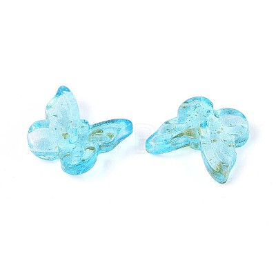 Transparent Spray Painted Glass Charms GLAA-T016-22B-1