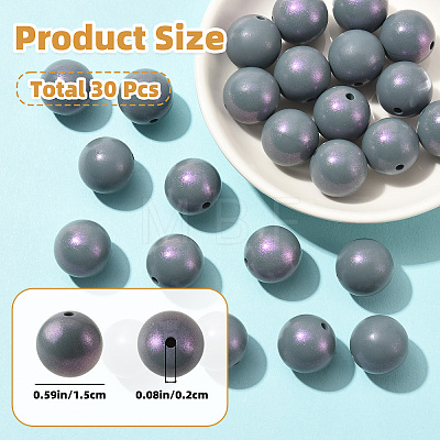 30Pcs Round Silicone Beads SIL-SZ0004-23H-1