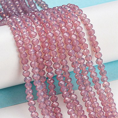 Baking Painted Transparent Glass Beads Strands DGLA-A034-J2mm-B08-1