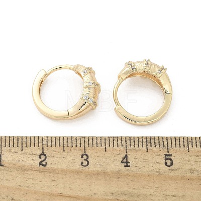 Brass Clear Cubic Zirconia Hoop Earrings EJEW-Q014-21G-1