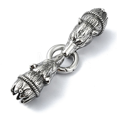 Tibetan Style 304 Stainless Steel Spring Gate Rings FIND-Z046-03AS-03-1