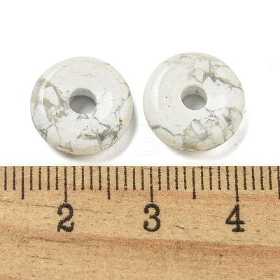 Natural Howlite Donut/Pi Disc Charms G-G142-01G-1