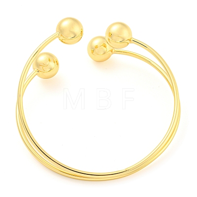 Rack Plating Brass Double Layer Cuff Bangles BJEW-H326-01G-1