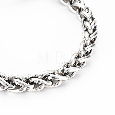 Men's Alloy Wheat Chain Bracelets BJEW-N015-002-1
