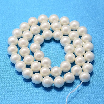 Round Shell Pearl Bead Strands X-BSHE-L011-4mm-A013A-1