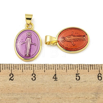 Rack Plating Brass Enamel Pendants KK-Z053-22G-1