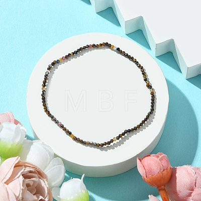 2mm Natural Tiger Eye Faceted Round Beaded Stretch Bracelets for Women BJEW-JB10843-04-1