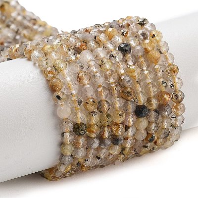 Natural Gold Rutilated Quartz Beads Strands G-G161-A16-05-1