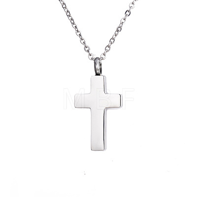 Non-Tarnish Stainless Steel Cross Urn Ashes Pendant Necklace PW-WG1DD33-02-1