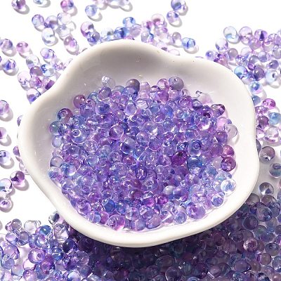 Transparent Baking Paint Glass Seed Beads SEED-P006-02B-10-1