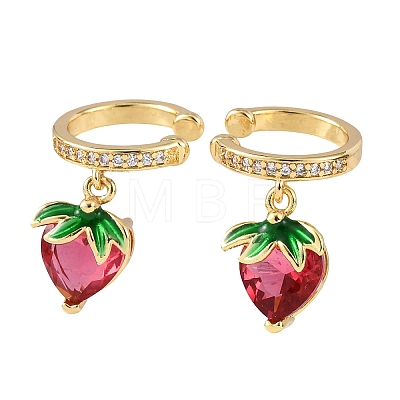 Brass Micro Pave Cubic Zirconia Cuff Earrings EJEW-Z164-28G-1