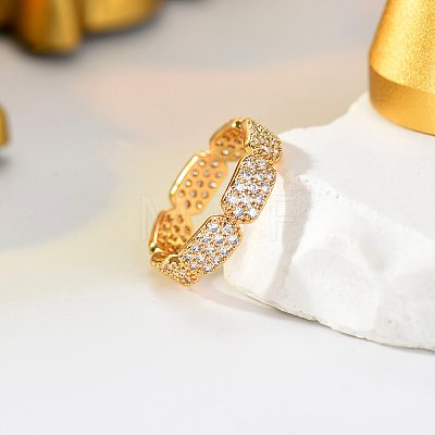 Brass Micro Pave Cubic Zirconia Finger Rings for Women SB1498-1-1