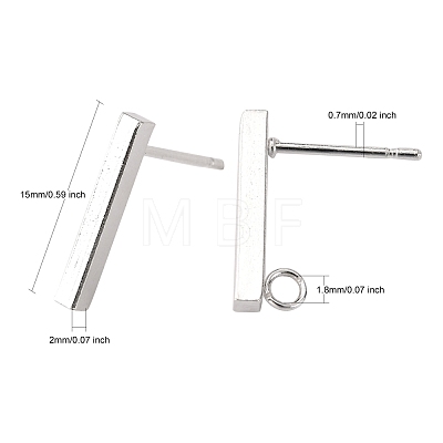 304 Stainless Steel Stud Earring Findings STAS-G224-21S-02-1