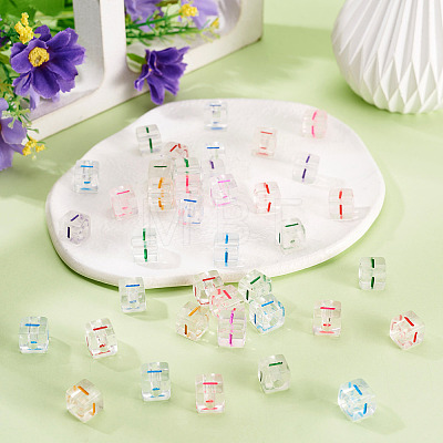 50Pcs Acrylic European Beads MACR-TADJ0001-13I-1