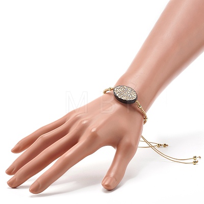 Oval Plating Acrylic Link Bracelet for Girl Women BJEW-JB06862-01-1