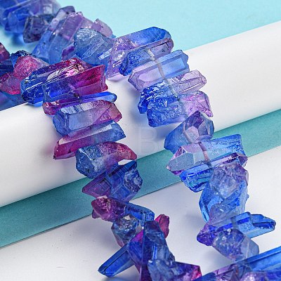 Natural Dyed Quartz Beads Strands G-G791-14F-1