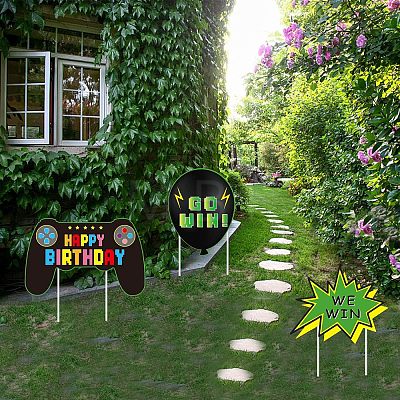 Plastic Yard Signs Display Decorations DIY-WH0248-030-1