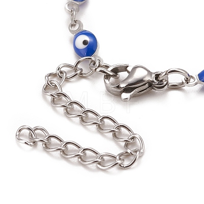 Enamel Horse Eye Link Chains Bracelet BJEW-P271-05P-01-1