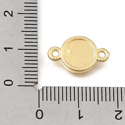 Brass Disc with Initial Links Connector Charms KK-E802-36G-Y-1