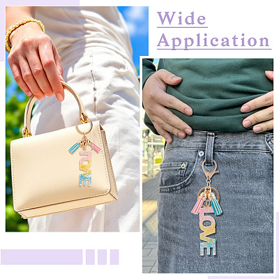 Alloy & Resin Tassel Keychains AJEW-TADJ0001-18A-1