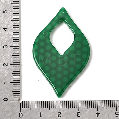 Opaque Polka Dot Pattern Resin Pendants FIND-H021-01A-1
