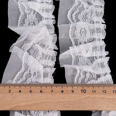 Gorgecraft 10M Double-Layer Pleated Polyester Chiffon Lace Trim OCOR-GF0002-14A-1