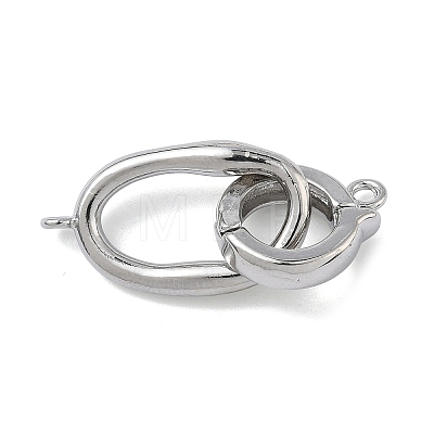 Oval Brass Fold Over Clasps KK-Z143-20P-1