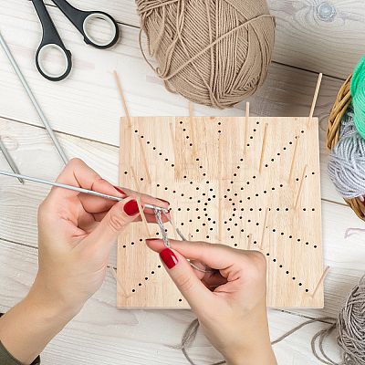 CHGCRAFT Square Wood Crochet Blocking Board DIY-CA0005-27B-1