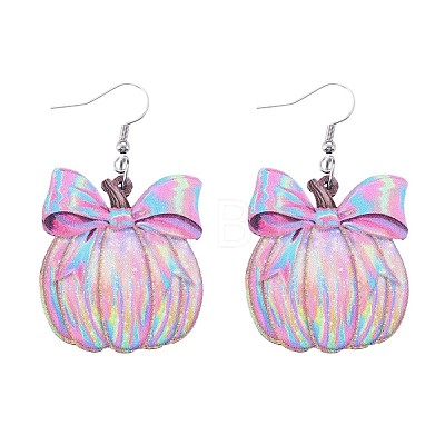 Pumpkin with Bowknot Acrylic Dangle Earrings FS-WG872E3-01-1