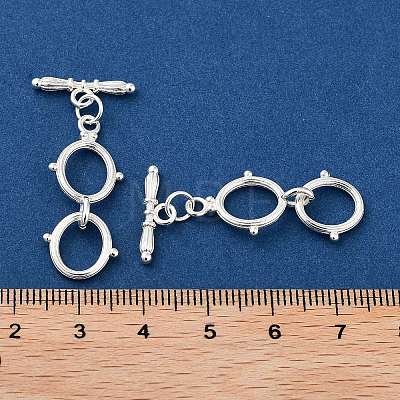 Rack Plating Brass Toggle Clasps KK-F820-13S-1