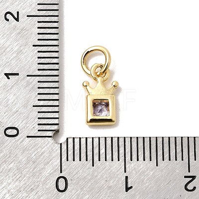 Brass Cubic Zirconia Charms KK-G554-01B-01-1