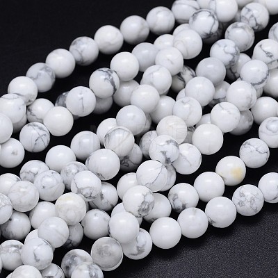Round Natural Howlite Bead Strands LS-G-F222-14-8mm-1