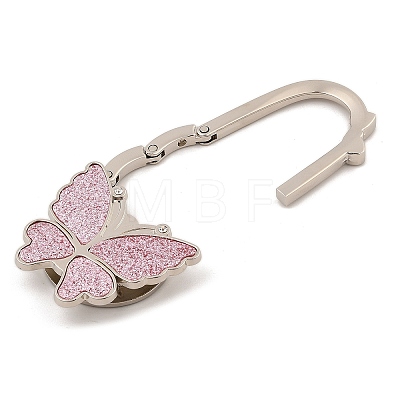 Glitter Butterfly Zinc Alloy Crystal Rhinestone Bag Hanger BAGH-F001-A01-1