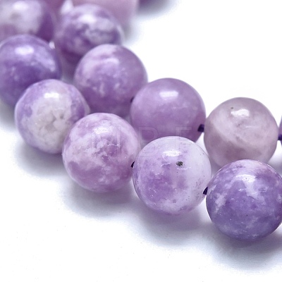 Natural Lepidolite/Purple Mica Stone Beads Strands G-M353-A01-8mm-1