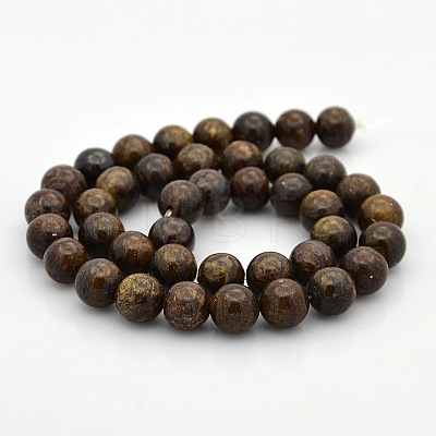 Natural Bronzite Round Beads Strands G-N0120-15-10mm-1