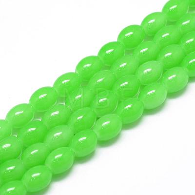 Baking Painted Glass Beads Strands DGLA-S115-8x6mm-Y09-1