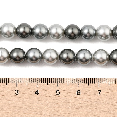 Baking Painted Pearlized Glass Pearl Round Bead Strands PEAR-H019-02C-05-1