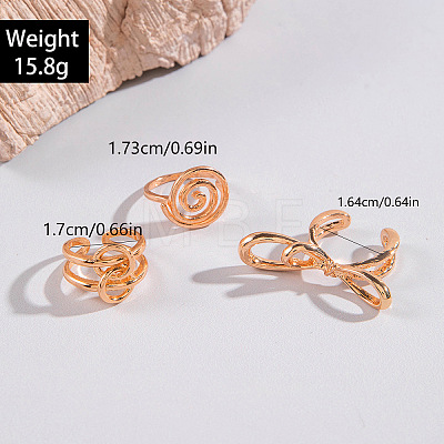 3Pcs Alloy Finger Rings Sets WG7802C-35-1