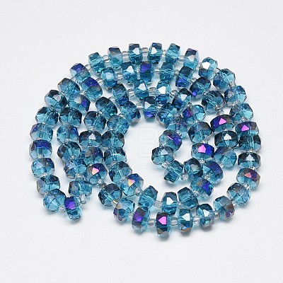 Electroplate Glass Beads Strands EGLA-Q083-6mm-A02-1