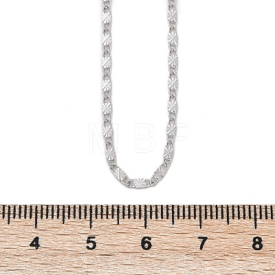 Brass Textured Oval Link Chain Necklaces NJEW-H053-01B-P01-1