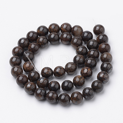 Natural Bronzite Beads Strands G-S272-01-12mm-1