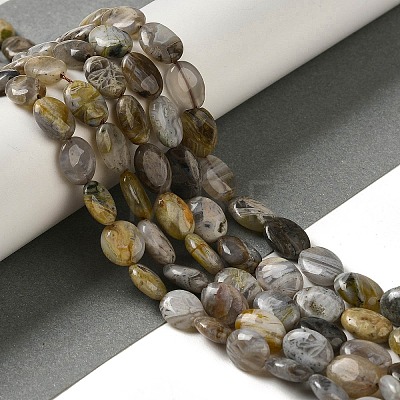 Natural Bamboo Leaf Agate Beads Strands G-NH0014-B01-02-1