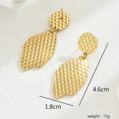 Gorgeous Vintage Stainless Steel Gold Plated Irregular Metal Texture Heart Exaggerated Lady Earrings RH6576-3-1